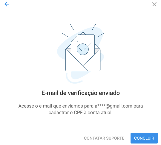 Detalhe do botão “CADASTRAR CPF À CONTA ATUAL” destacado na tela
