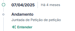 Exemplo de aviso no processo indicando que os autos não estão disponíveis para consulta pública