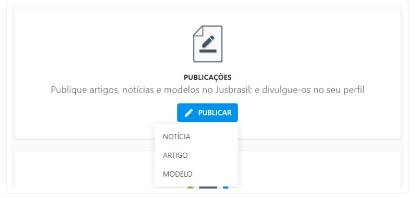 Captura de tela da página de perfil com o botão "Publicar" destacado