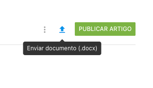 Ícone de upload (seta para cima) para enviar arquivo DOCX ao editor